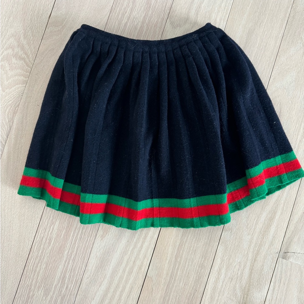 Stylish Black Skirt with Red and Green Accents